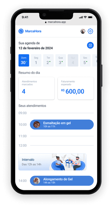 4. Gerencie sua agenda nos momentos livres através da nossa plataforma web e mobile.